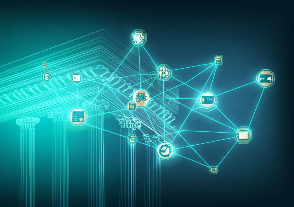 illustration of financial technology and banking