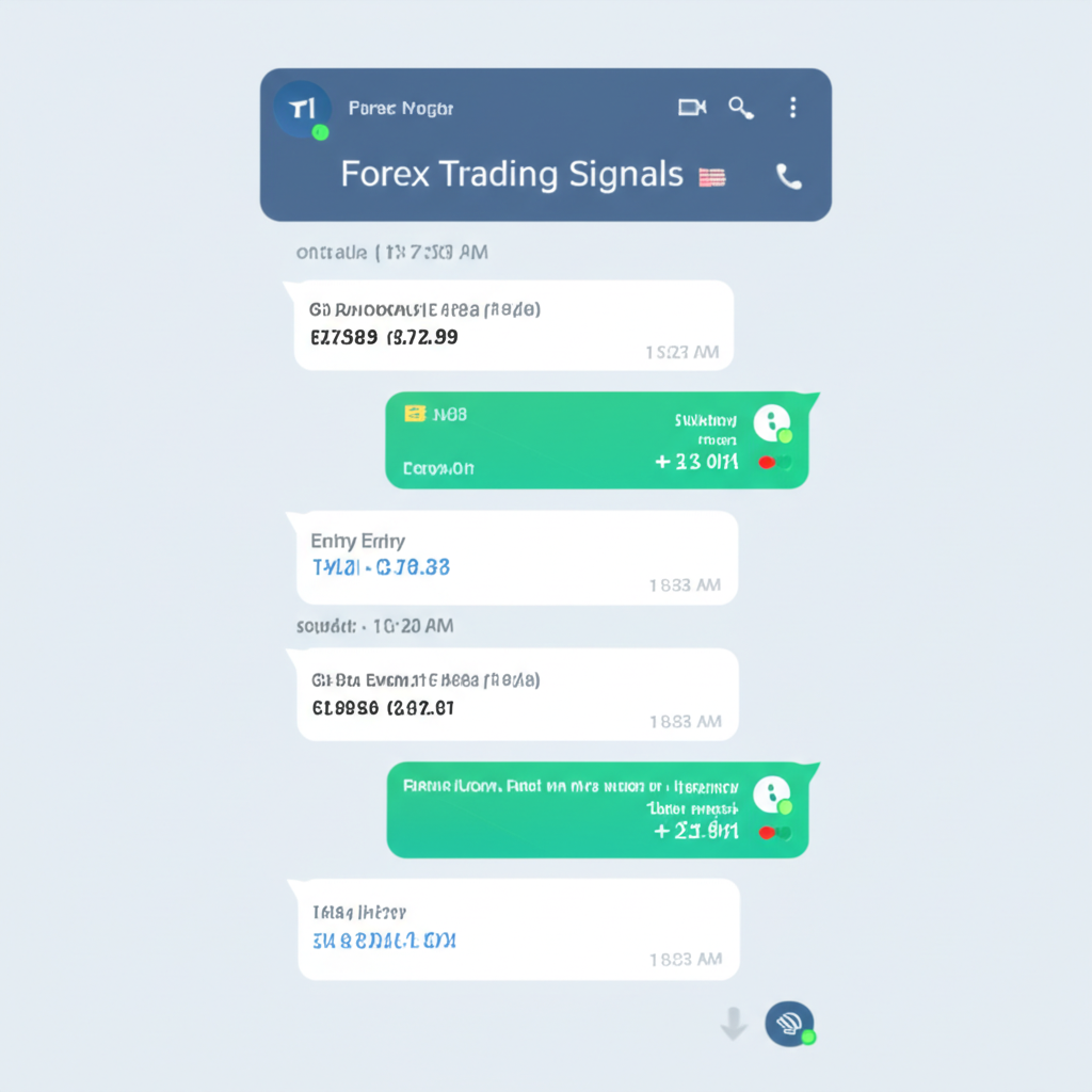 An illustration of forex trading signals on Telegram