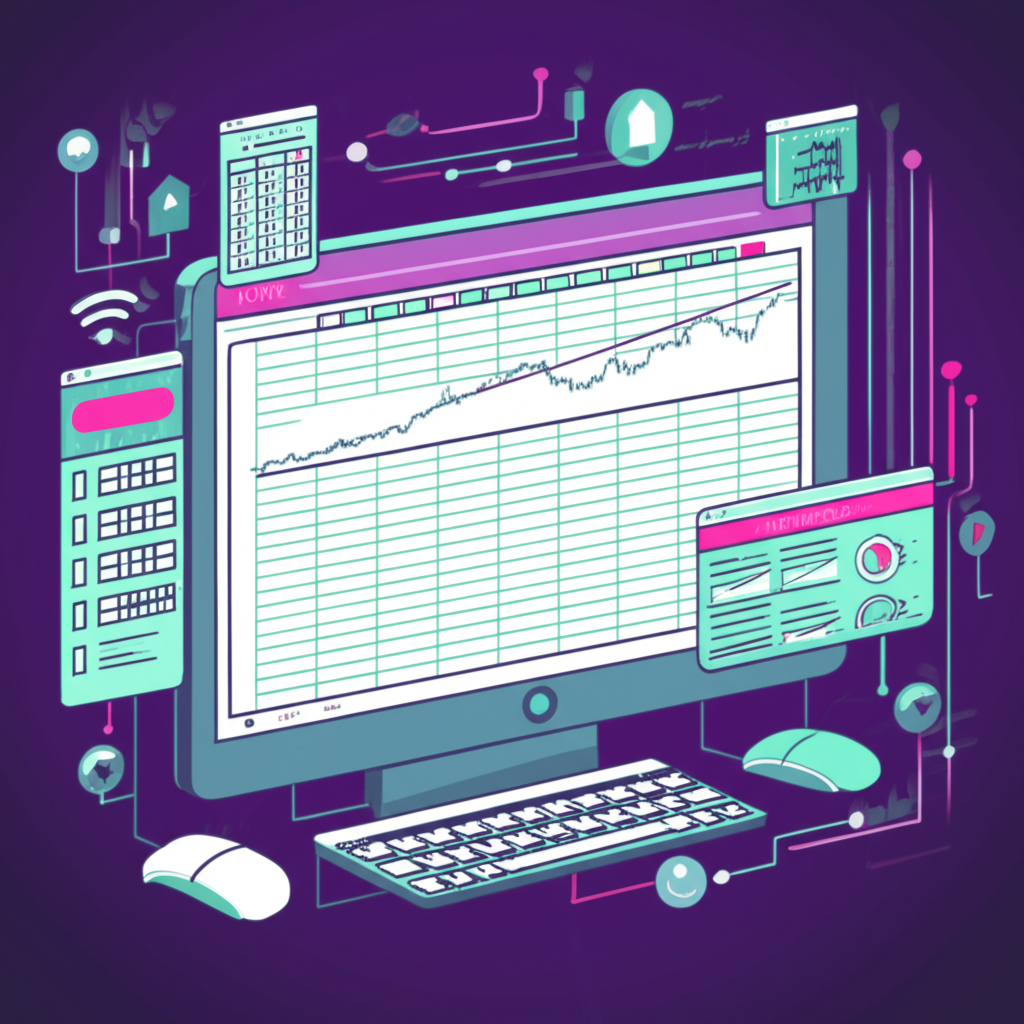 illustration showing forex trader analysis tools
