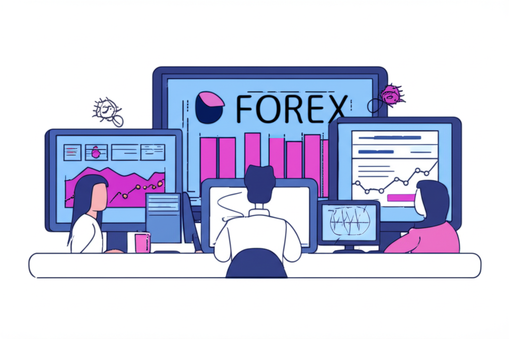 illustration of Thai traders using Forex platforms