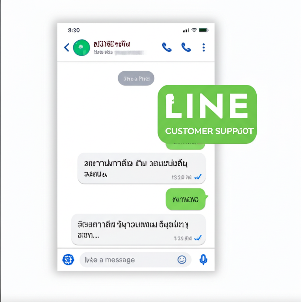 ภาพประกอบการสนทนาซัพพอร์ตผ่านแอป LINE
