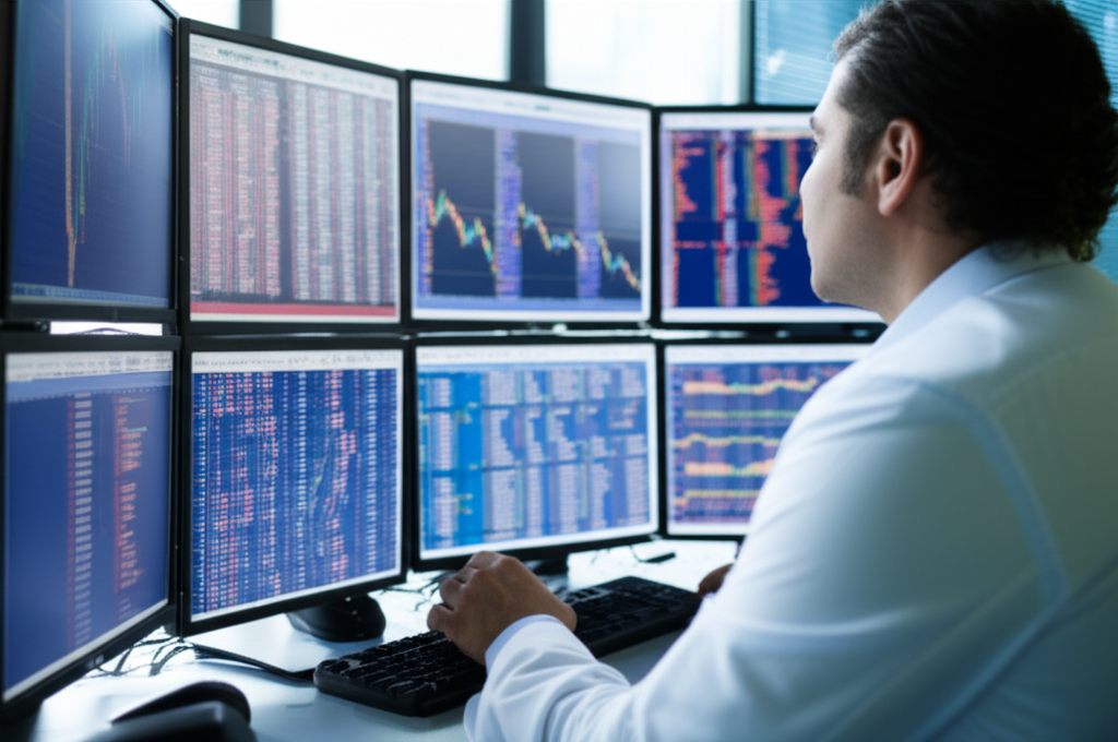 A trader monitoring the market with fast execution speed