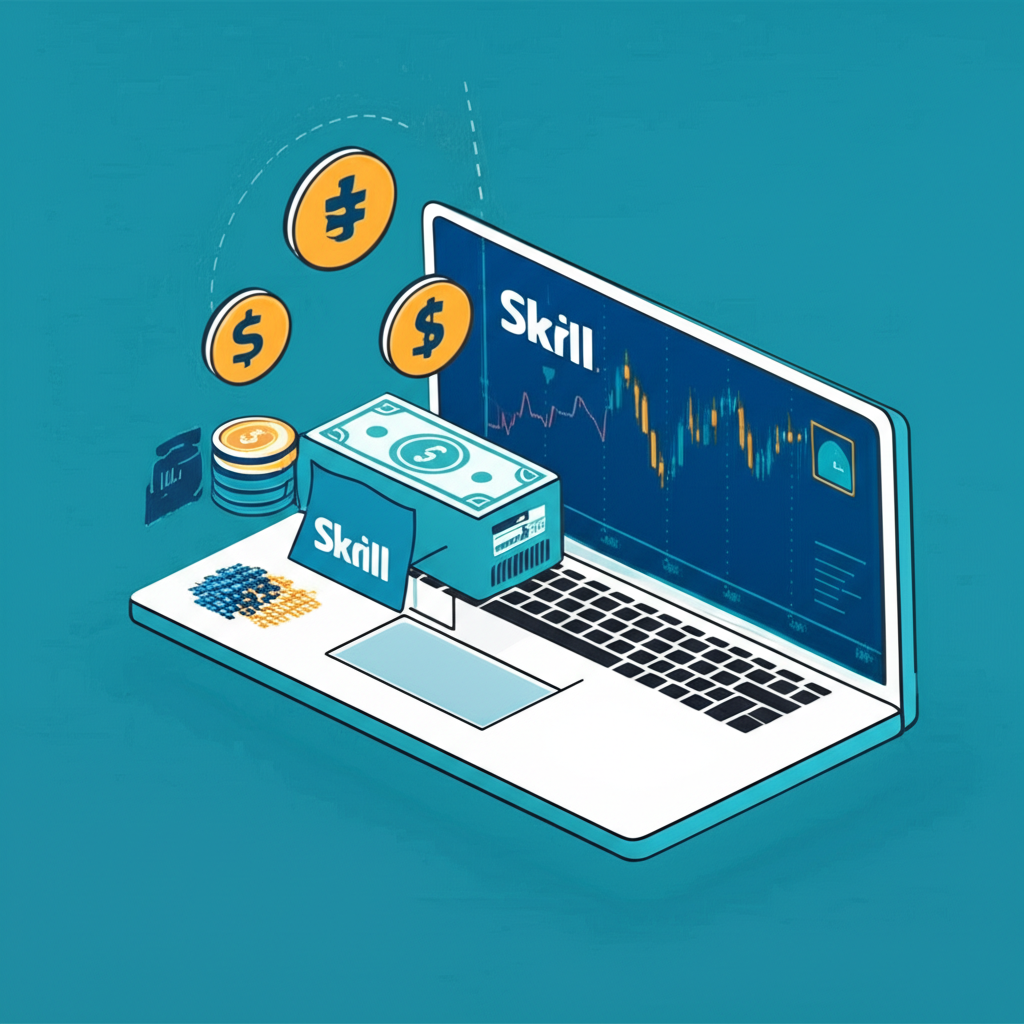 illustration of forex trading with Skrill integration